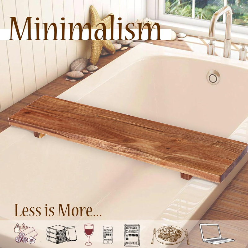 Plateau pour baignoire en bois d'acacia, H 2,4 po x l 36 po x P 9 po