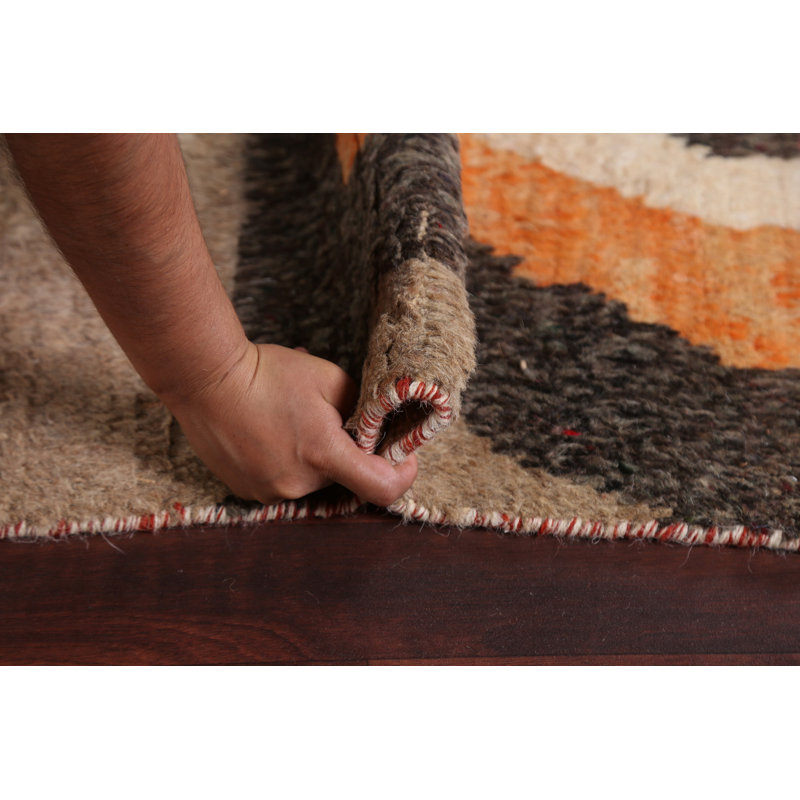 Tapis marocain abstrait en laine noué à la main 7 x 11