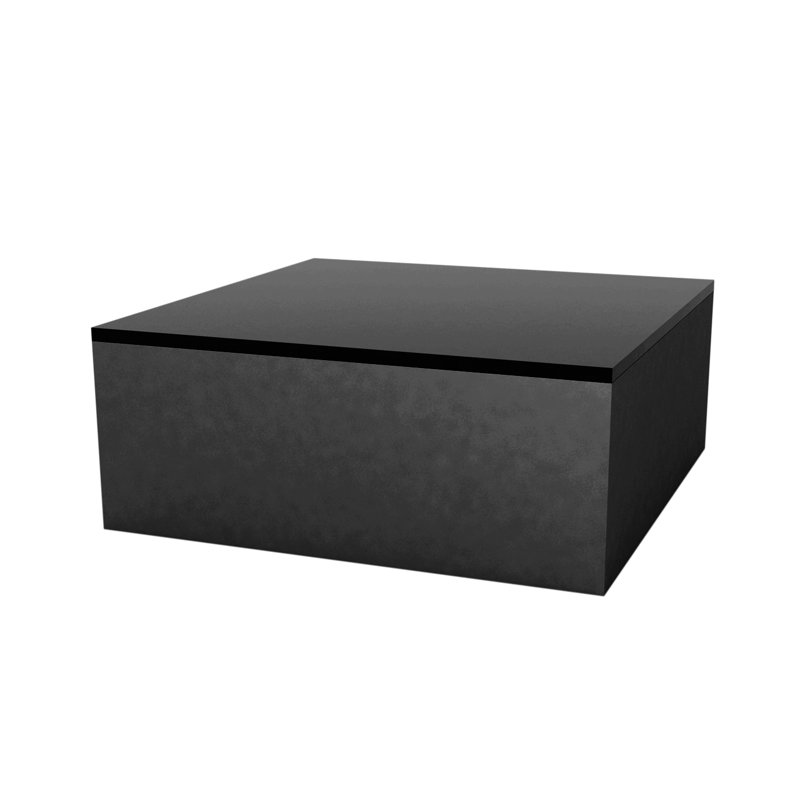 Jut Plastic Coffee Table, Black, 47.25" W x 47.25" L x 12.5" H