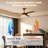 Reversible 6-Speed DC Motor Aerodynamic Minimalist Ceiling Fan with a Light Walnut