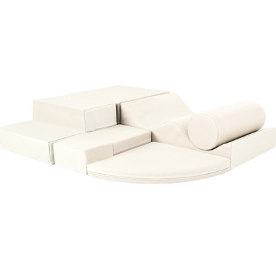 Équipement de jeu doux: mousse grimpante et rampante 6 en 1 pour l'intérieur, avec surface nettoyable, ton beige, sangles de haute qualité, couleur,
