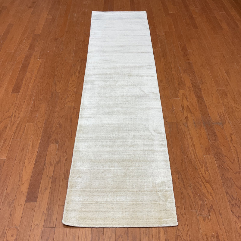 Hand Knotted Silk Area Rug, Runner 2'6" x 10'