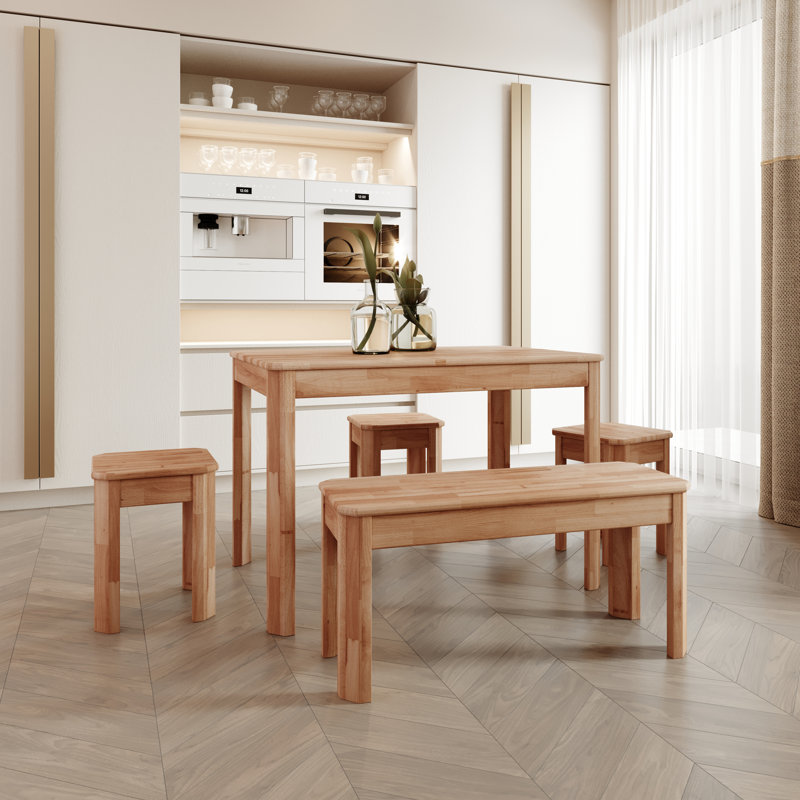 Schneck Solid Wood Bench   , 45cm H x 94cm W x 35cm D