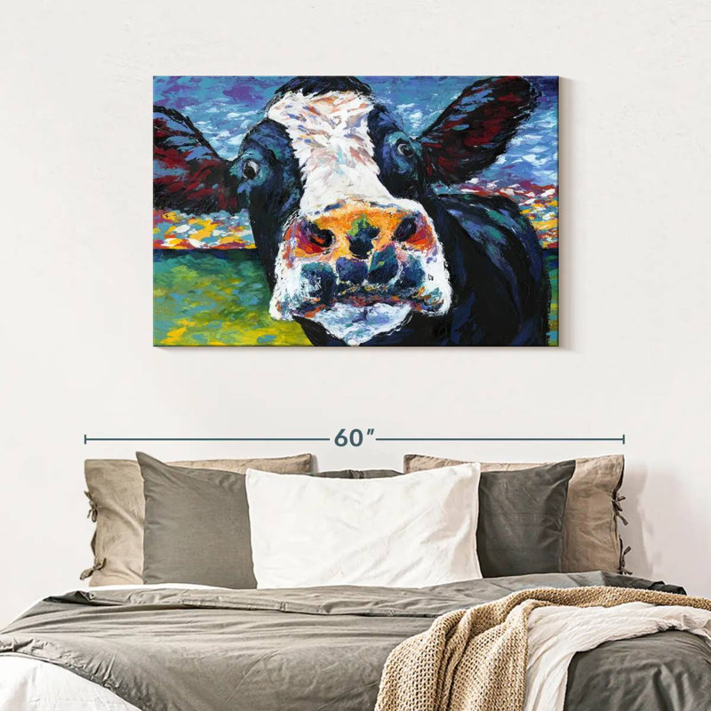 Vache curieuse Brampt II, H 30 po x l 45 po