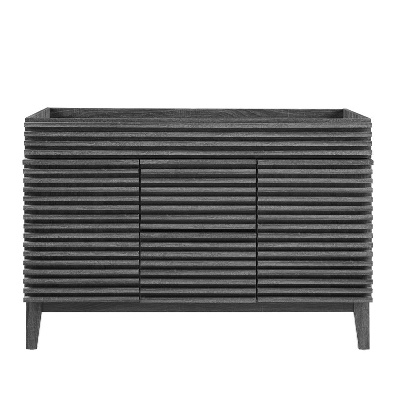 Base de meuble-lavabo double 48 po Modway seulement, Gris anthracite