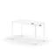 eFloat Quattro, 23 in. D x 58 in. W Sit-Stand Desk with Carbon Black Base, Carbon Black Painted Wood Top, and Black Salzburg Leather Cable Manager-389062326-389062321