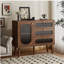 Armoire décorative avec 3 tiroirs et porte, armoire de rangement en bois avec tablettes, buffet de salon, entrée, naturel
