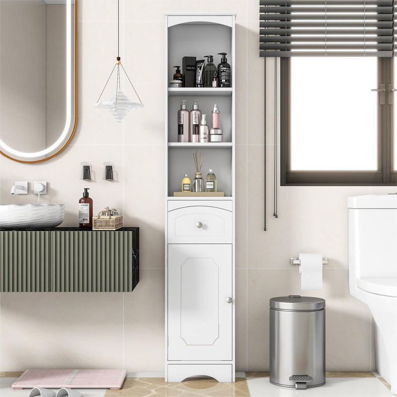 Amante Freestanding Linen Cabinet, White