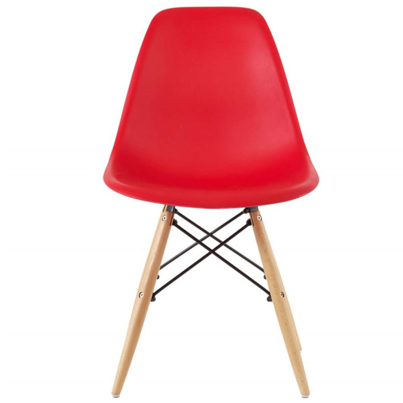 Eghard 17.5'' H Side Chair, Red, 1, SIlver