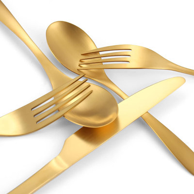 Matte Gold Silverware Set