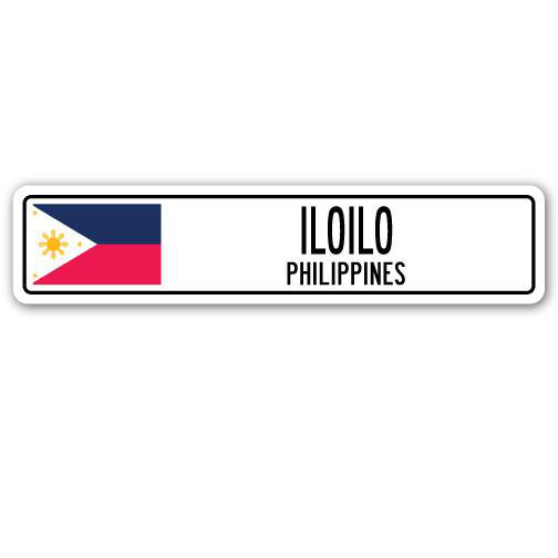 Plaque de rue en aluminium Iloilo, Philippines, H 6 po x l 24 po x P 1 po