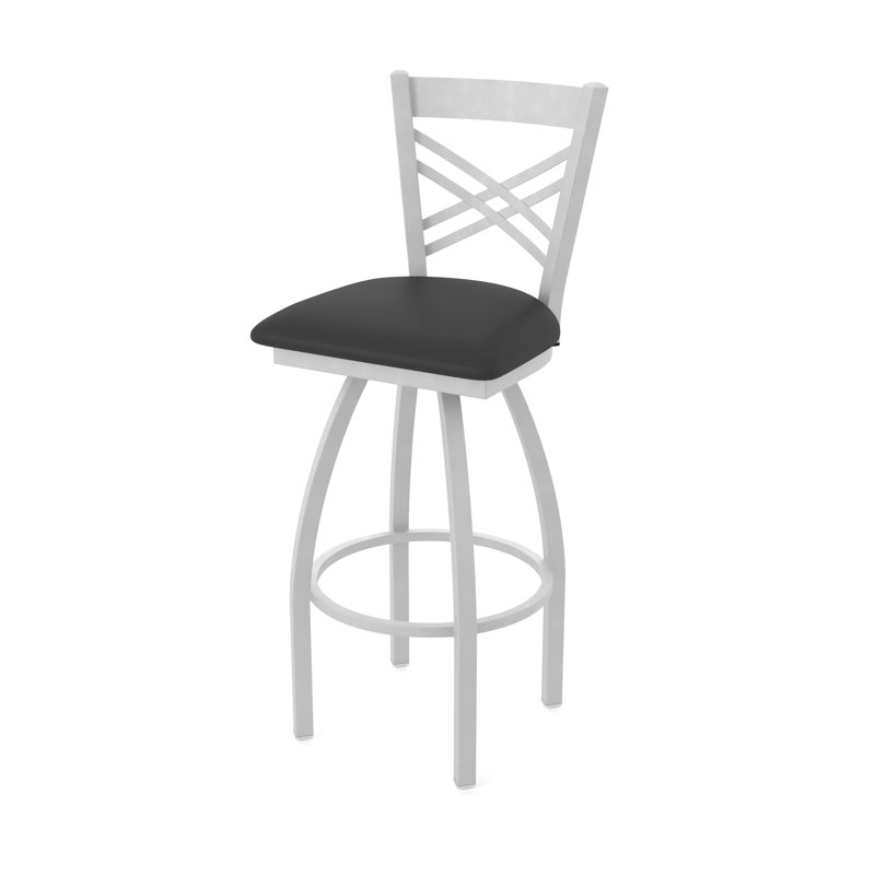 XL 820 Catalina Stool, Anodized Nickel, Fabric-Graph Parrot, Counter Stool (25” Seat Height)