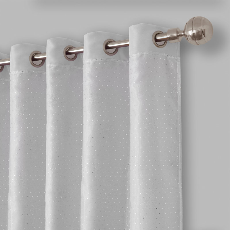 Pearl Gray Faux Silk Blackout Grommet Curtain Panel for Kids