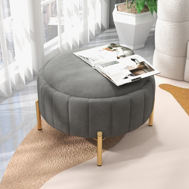 Tabouret de pieds 29 po, Velours gris
