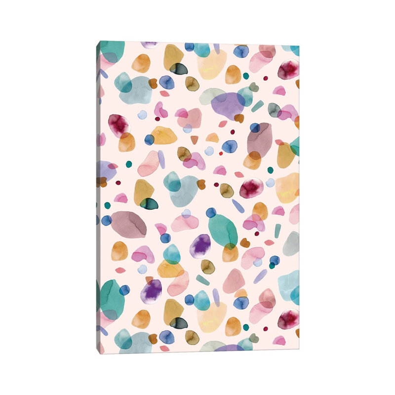 Pebbles Terrazzo Multi Memphis - Print on Canvas, Wrapped Canvas, 45.72cm H x 30.48cm W x 1.91cm D