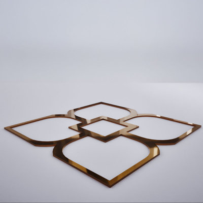 Petits panneaux muraux décoratifs en acrylique Olivia, petit, l 11 3/8 po x H 11 3/8 po x T 1/8 po, miroir bronze