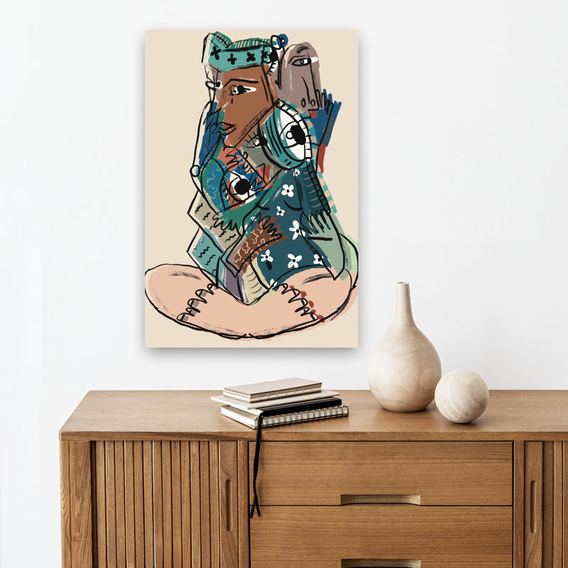 Art mural moderne abstrait, 18" H x 12" W