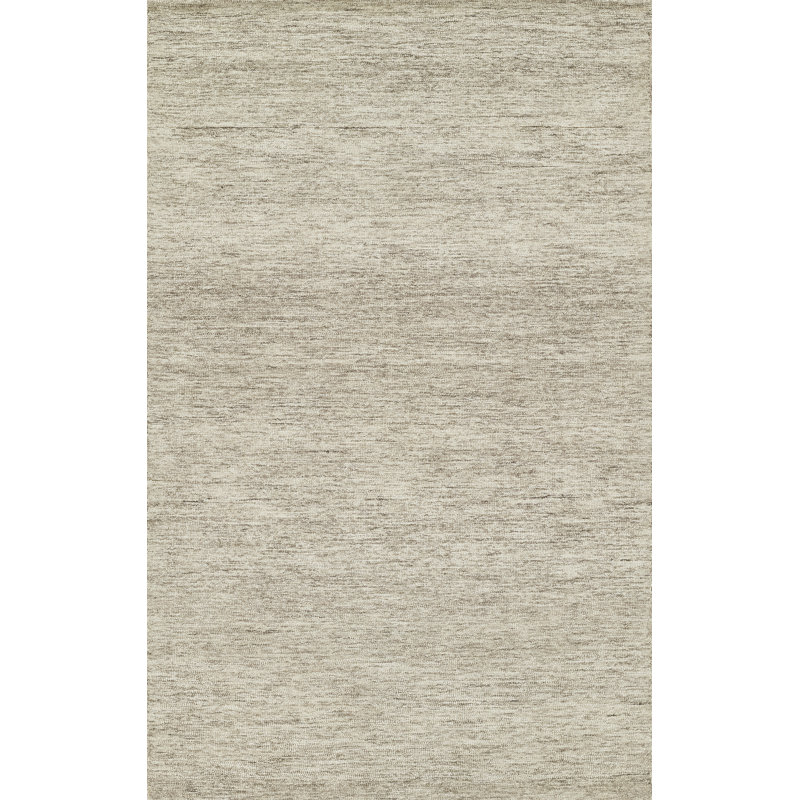 Charton Handmade Tufted Wool Gray/Sand Area Rug, Rectangle 5' x 8'