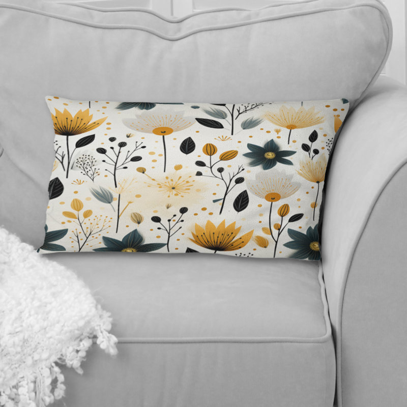 Coussin décoratif en polyester floral