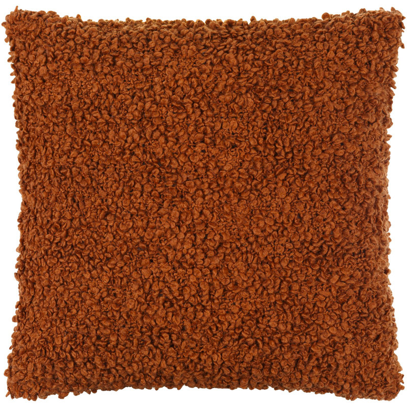 Anella Polyester Throw Square Pillow Cover, Rouille, H 20 po x l 20 po, Inférieur