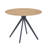 Ariade Round Dining Table, Light Oak Effect Top With Black Pedestal Leg