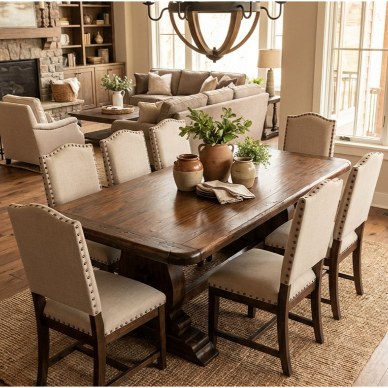 Bellegarde Solid Wood Dining Table, 43" W x 120" L