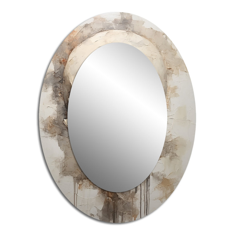 Miroir mural moderne beige Skeletal Elegance, H 40 po x l 30 po