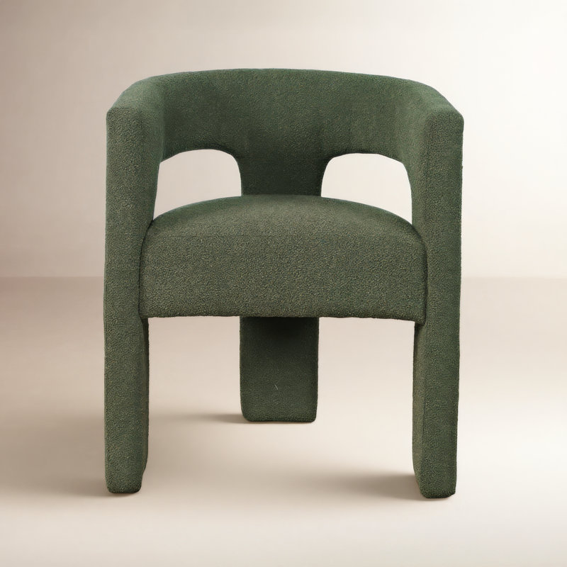 Darlington Boucle Upholstered Dining Arm Chair, Green