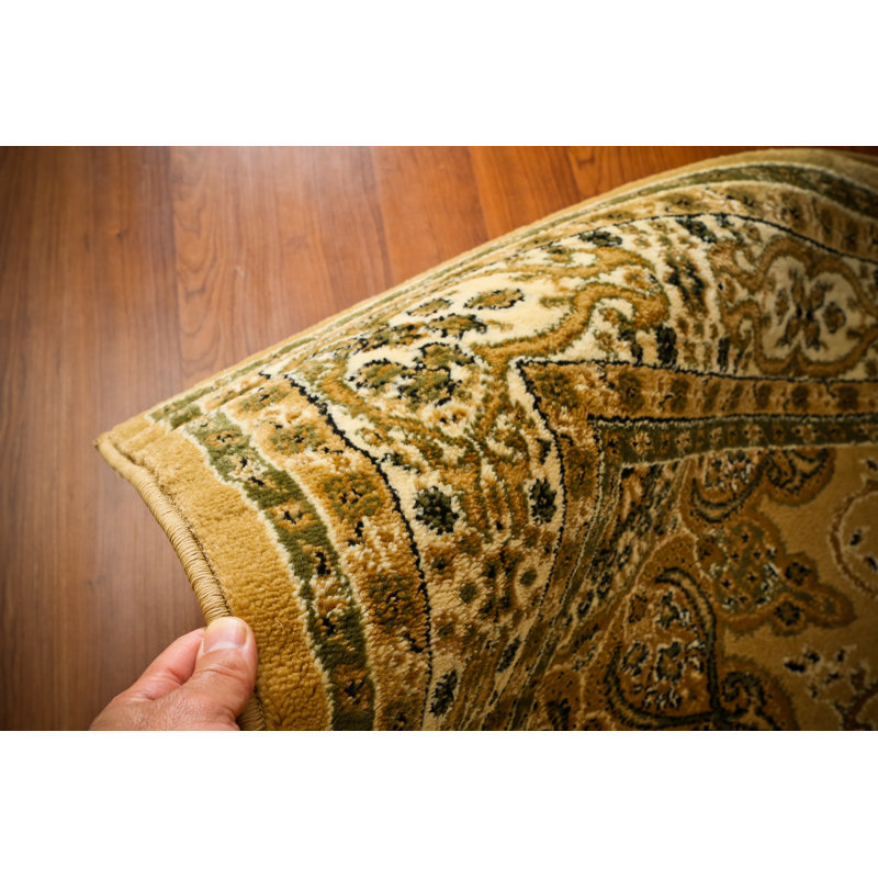 Beige oriental Tapis décoratif, Rond 8 pi