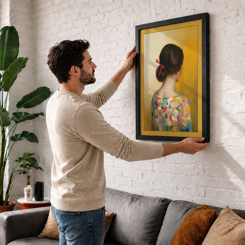 Figure in Colour Modern - Framed Print, A1 - 84.1 x 59.4 cm, Black