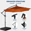 Parasol en porte-à-faux de 120 po, parasol de patio suspendu décalé de 10 pi avec 32 lumières DEL et inclinaison facile, abat-jour de parasol extérieur commercial pour la cour, la piscine, la plage et le jardin-2019512919