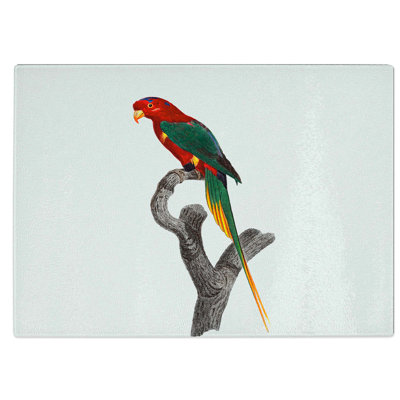 Tempered Glass Papuan Lorikeet by F. Levaillant Chopping Board