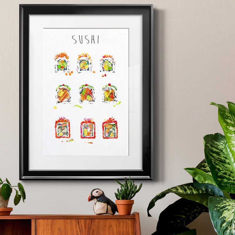 Sushi - Single Picture Frame Print, 22.5" H x 30.5" W x 1.5" D, Black Framed Paper