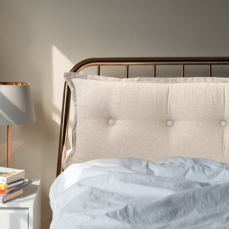 Button Tufted Headboard Decorative Back Support Side Sleeper Body Pillow, 20" x 76", Natural Linen