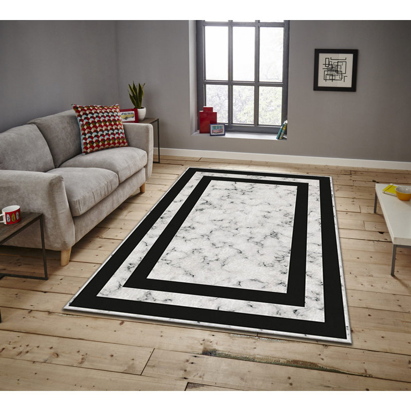 Luxurious Non-Slip Area Rug, 4.0 x 5.9 Feet, 100% Polyester, 740g/m² | Velvet Fabric with Digital Print | Easy-Clean Laminated Sponge Underside, Machine Washable | Perfect for Living Room, Bedroom & Home Decor