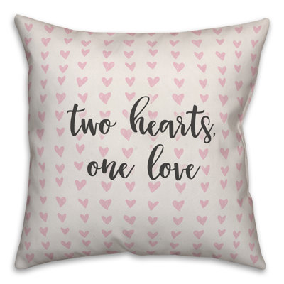  Coussin décoratif "Deux coeurs, un amour dans le cœur"