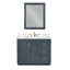 Meuble-lavabo sur pied simple 42 po avec plateau en pierre reconstituée et miroir-445424068