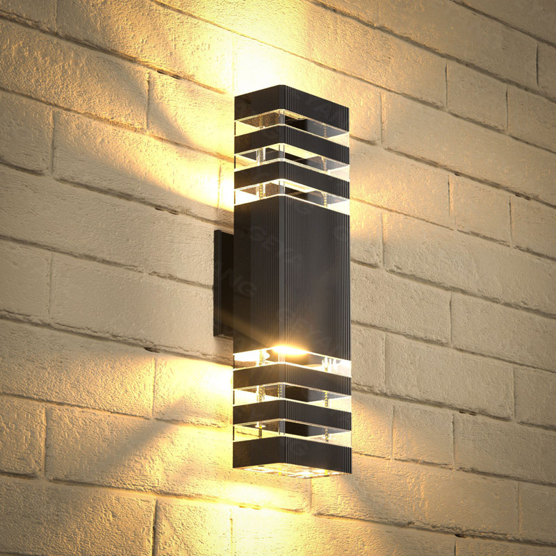 Ip44 Waterproof Square Outdoor Wall Hanging Lamp, 3-Layer Black Modern Home Outdoor Lamp, Aluminum Waterproof Outdoor Lighting Fixture, Suitable For Houses, Gardens, Courtyards(Bulb Not Included)