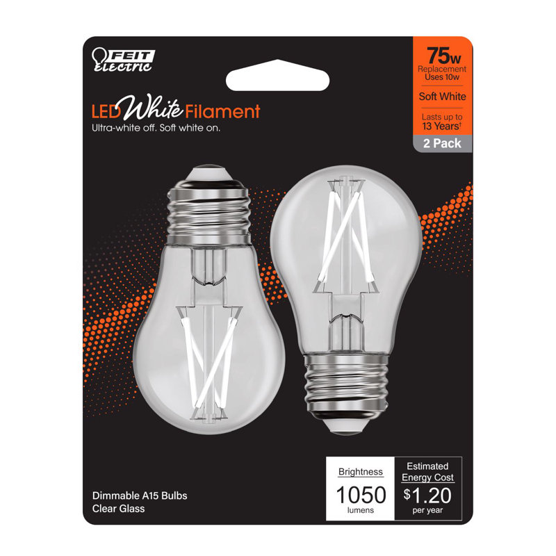 Ampoule à filament DEL blanche A15 E26 (moyenne) Feit, 2700 Kelvins, 10 W