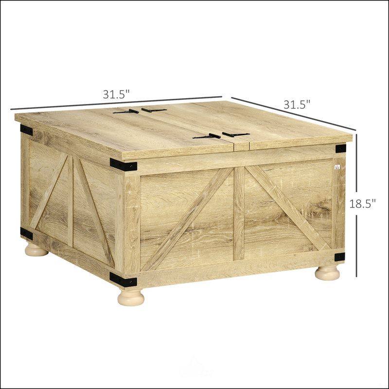 Table basse avec rangement Farmhouse, Naturel