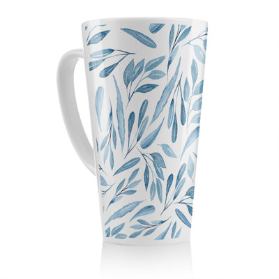 Watercolour Branches With Leaves Latte Mug