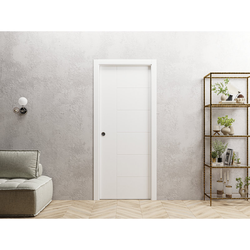 Panelled Wood Pocket Doors, 36" x 96"