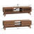 59"W Walnut Retro TV Stand with Lattice Sliding Doors & Solid Wood Legs - Media Console Fits TVs Up to 65" for Living Room, Bedroom, Office