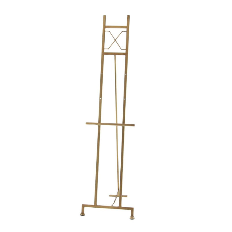 Chifor Metal Free Standing Adjustable Display Stand Easel with Chain Support, Gold, 57.20" H x 18.50" W x 15.50" D