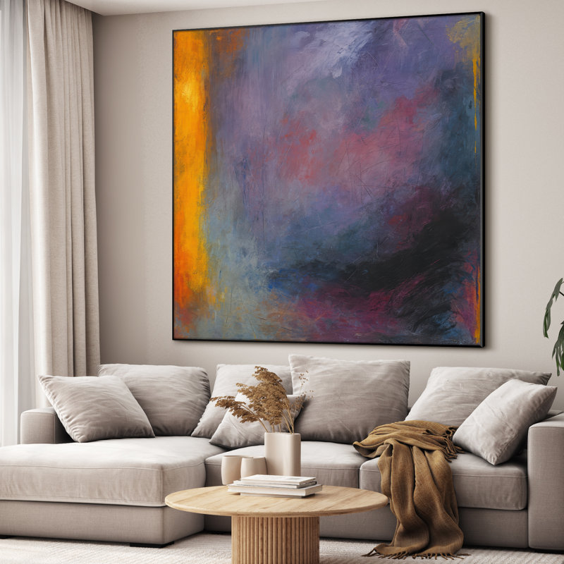 Extra Large Wall Art Fabric Print - Modern Abstract for Contemporary Home Artwork Decor for Living Room or Bedroom - "Frame Assembly Required (Unfinished Frame)"