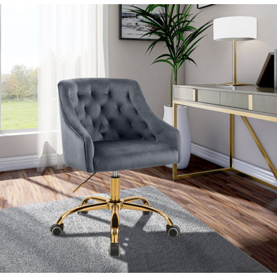 Chaise de travail en velours Casmir