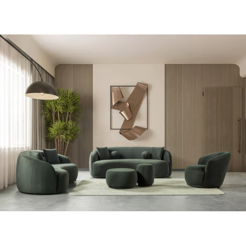 Velours Bonna 3 pièces vert, Vert