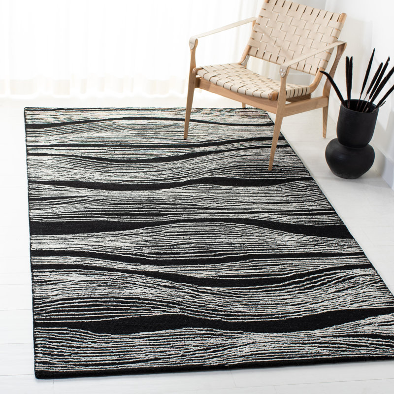 Ziggy Hand Tufted Indian Wool And Cotton With Latex Abstract Rug, Rectangle 6' x 9'