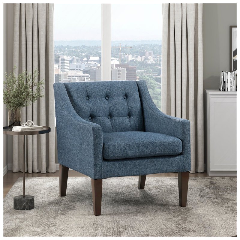 Chaise d'appoint Clopton 26 "Mid Century Modern - chaise d'appoint texturée avec housse de coussin amovible, dossier capitonné