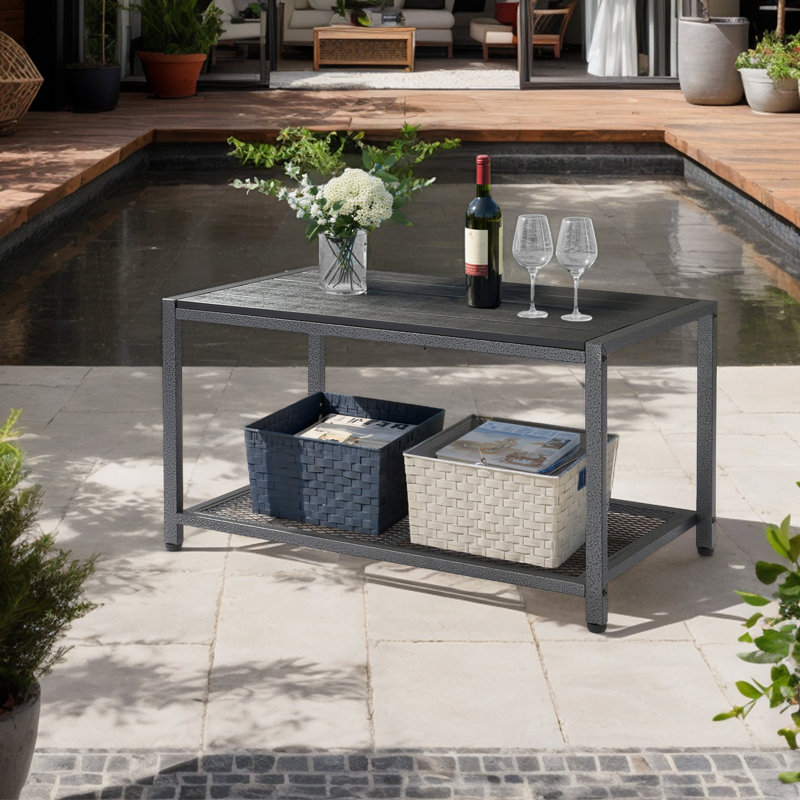 Table d'appoint d'extérieur 2 niveaux